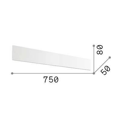 Led-wandleuchte Bianco Weiß L: 75 Cm - Weiß, Basics, Metall (75/8/5cm) - Ideal Lux
