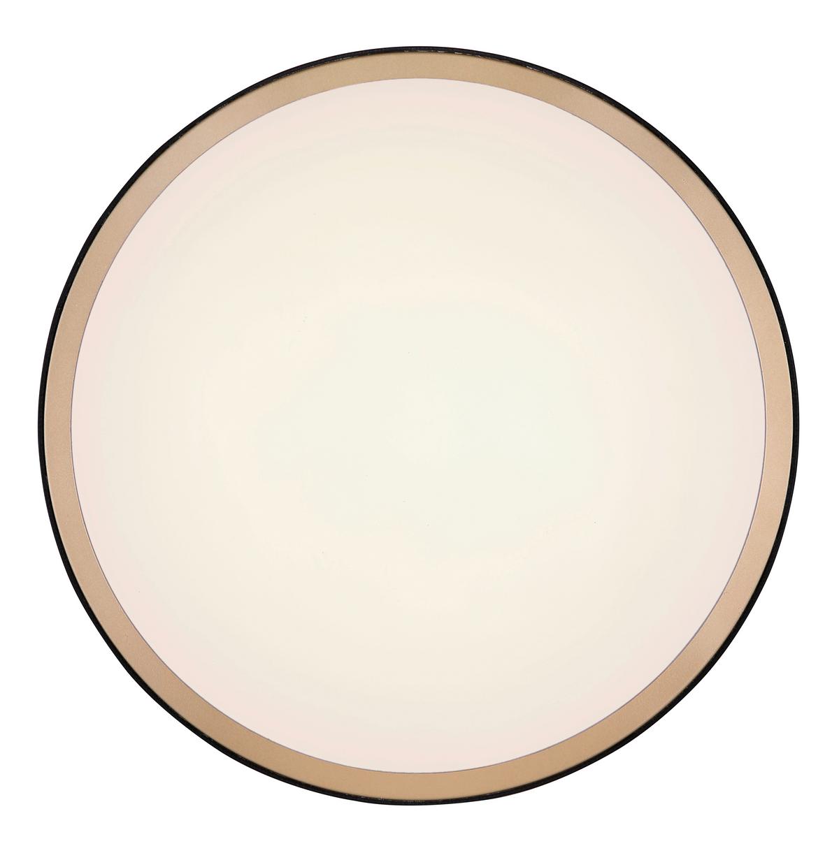 LED-Deckenleuchte 41765-24 - Opal/Schwarz, Basics, Leder/Kunststoff (42/9,5cm) - Globo