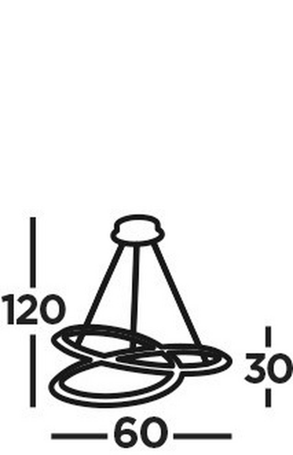 LED-Hängeleuchte 51871-1bk - Schwarz, Design, Kunststoff/Metall (60/19/61cm)