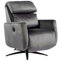 Fernsehsessel Riva - Schwarz/Graphitfarben, MODERN, Textil/Metall (71/108/176cm)