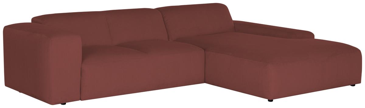 Ecksofa Hannah Rot 304x200 cm - Rot/Schwarz, Design, Textil (304/200cm) - MID.YOU