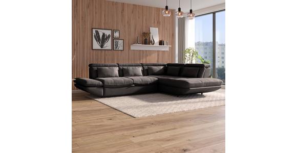 Wohnlandschaft Park - Dunkelbraun/Schwarz, MODERN, Textil (233/311cm) - Luca Bessoni