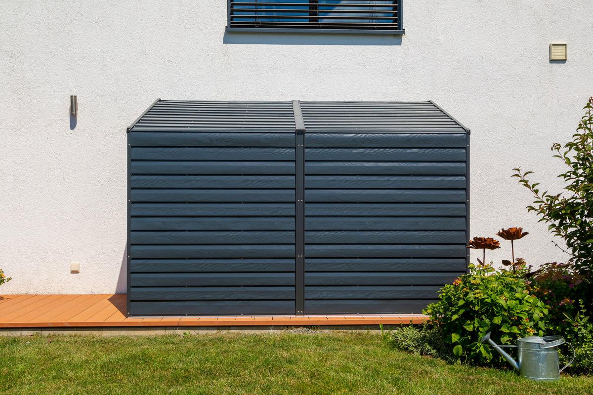 Gerätehaus Mit Pultdach 295x208x124 Cm - Grau, Basics (295/208/124cm)