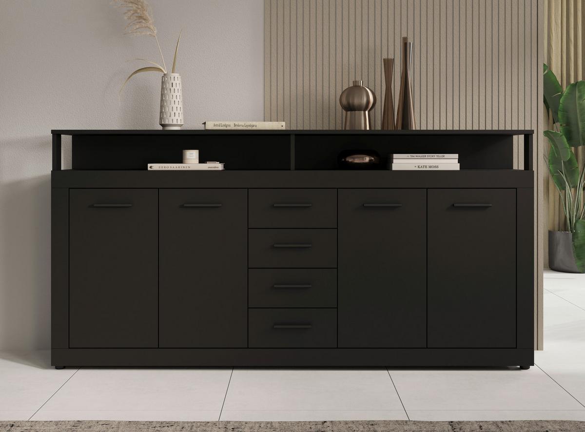Sideboard Lupo Anthrazit B: 190 cm - Anthrazit, Design, Holzwerkstoff (190/96/32cm) - MID.YOU