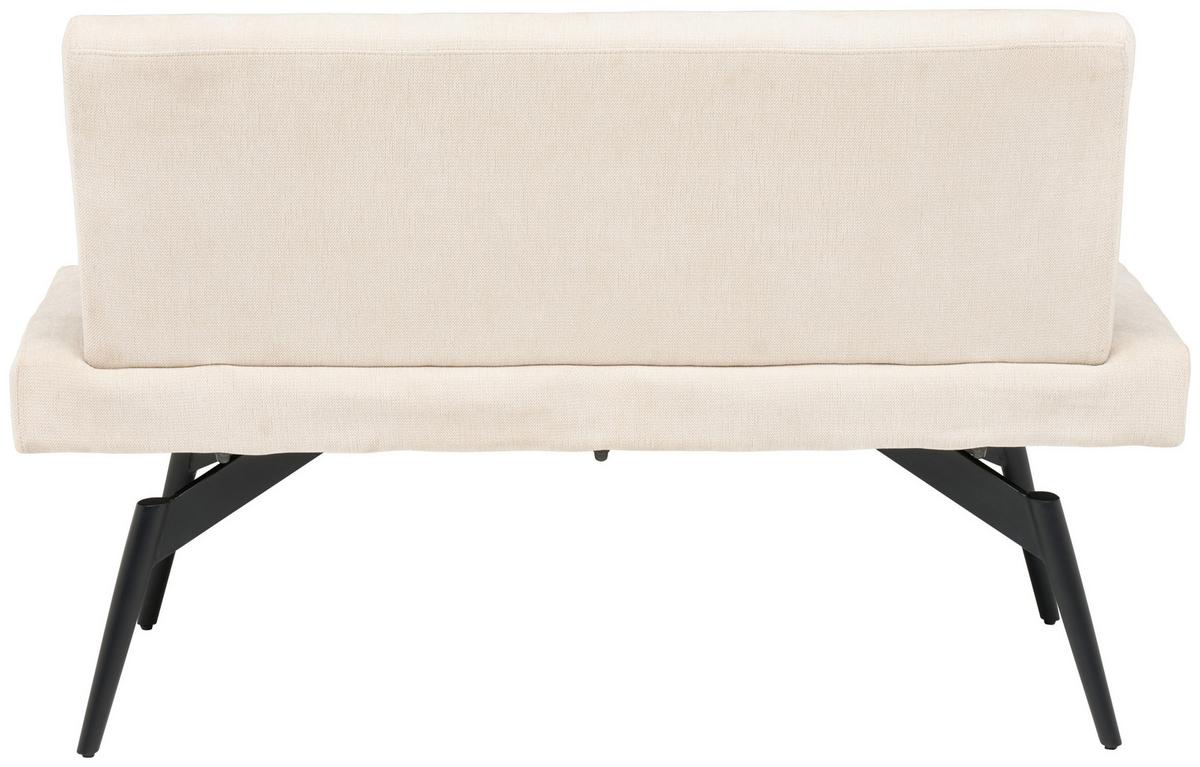 Sitzbank Tinos mit Lehne Beige, B: 140 cm - Beige/Schwarz, KONVENTIONELL, Textil/Metall (140/88/62cm) - MID.YOU