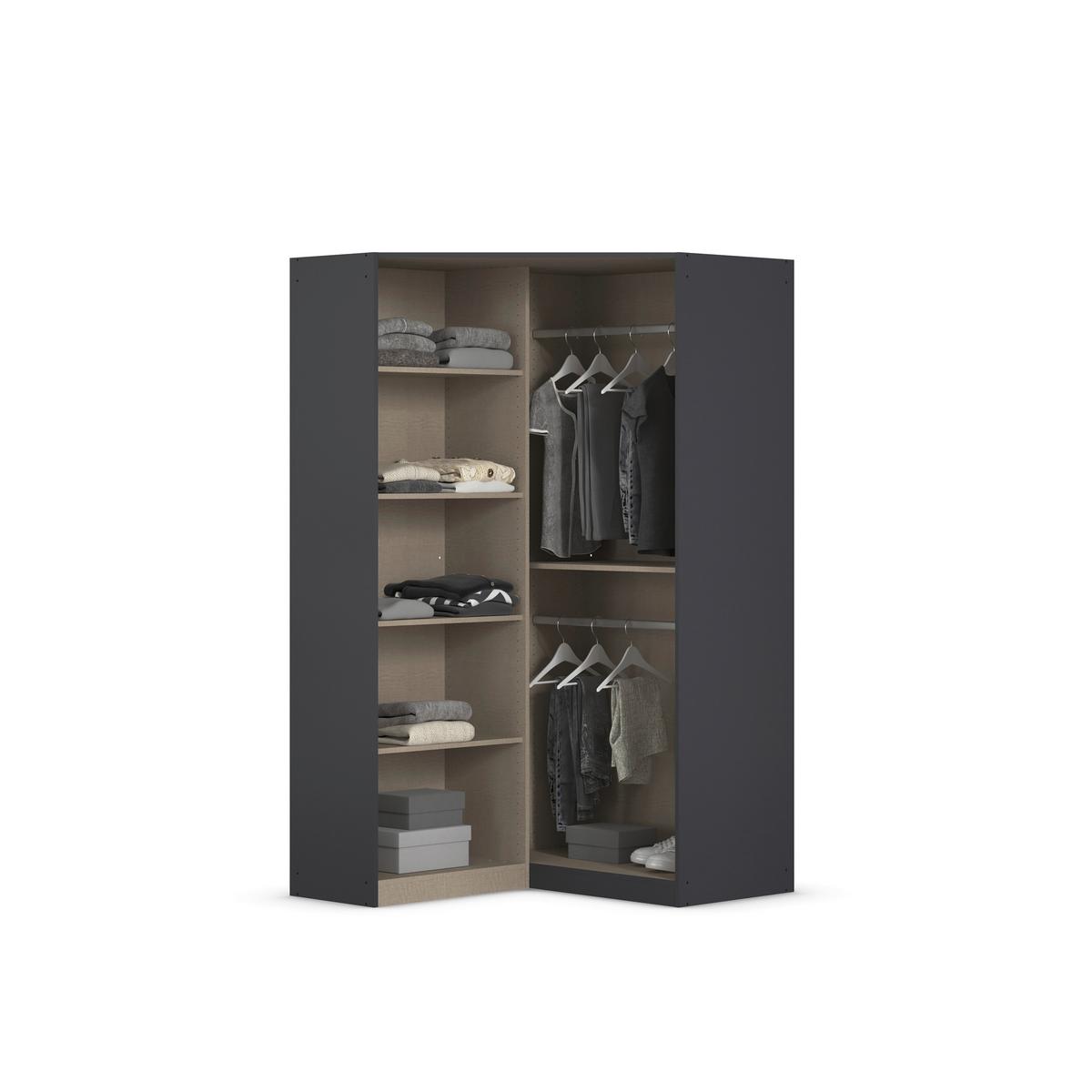Eckkleiderschrank Costa Grau B: 117 cm - Grau, MODERN, Holzwerkstoff (117/197/104cm) - Rauch Möbel