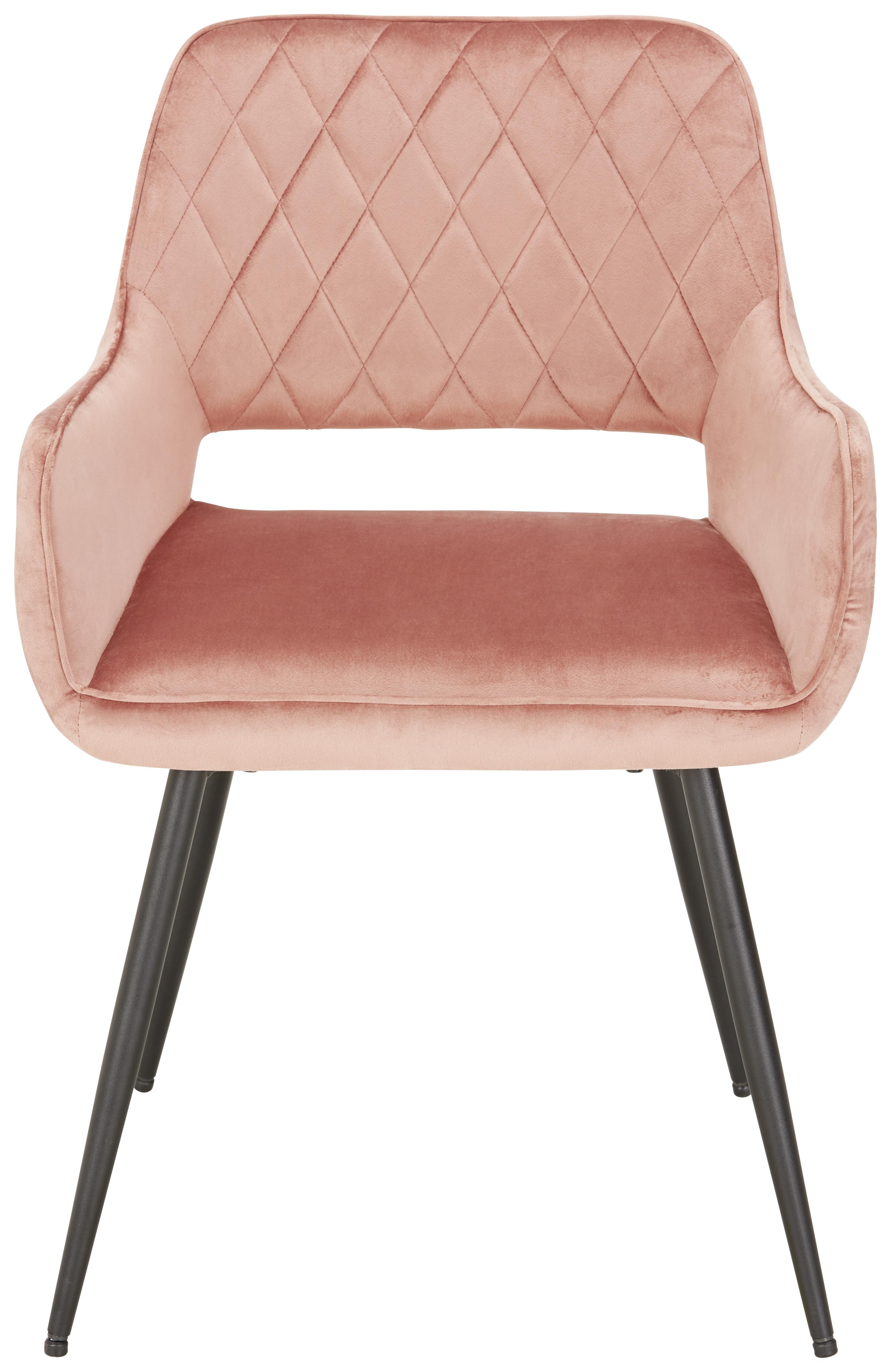 Židle SERAFINA růžová - růžová/černá, Moderní, kov/dřevo (55/80,5/59,5cm) - Mömax