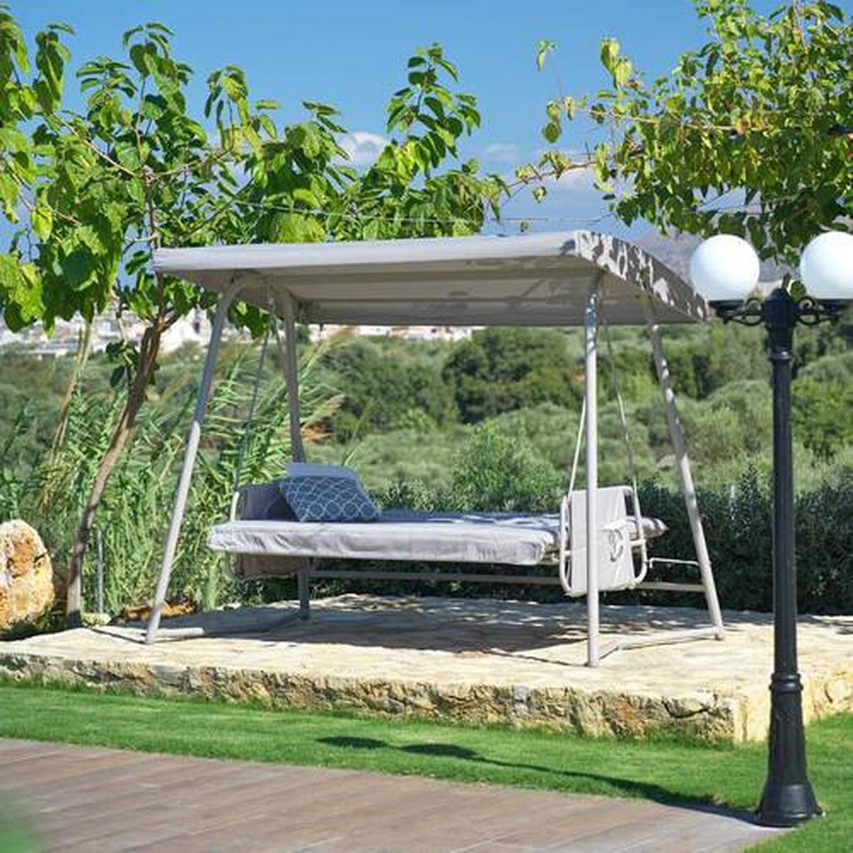 HOLLYWOODSKA HOJDAČKA MONTENEGRO - piesková, kov/textil (247/185/139cm) - Mömax