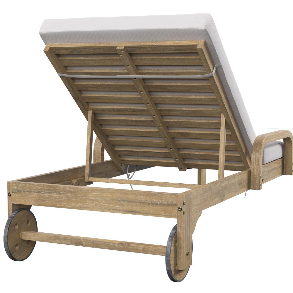 ZÁHRADNÉ LEŽADLO ELJA - farba akácie/sivá, Modern, drevo/textil (200/90/75cm) - Bessagi Garden