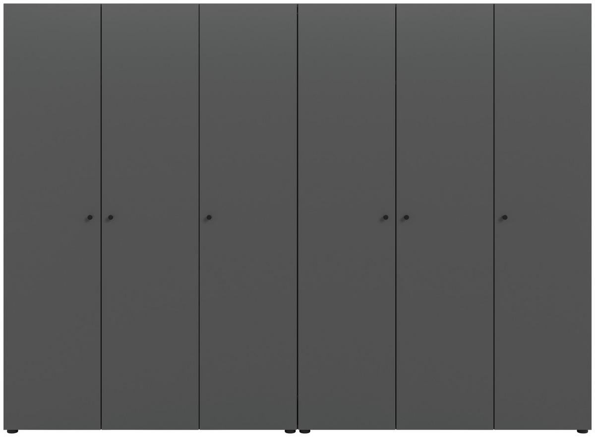 Drehtürenschrank Darwin, Anthrazit B: 240 Cm - Anthrazit, MODERN, Holzwerkstoff (240/176/51cm) - MID.YOU