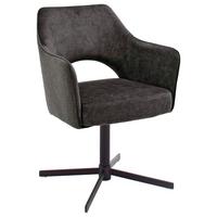 ŽIDLE S PODRUČKAMI VALLETTA - černá/antracitová, Konvenční, kov/textil (61/85/60cm) - Premium Living