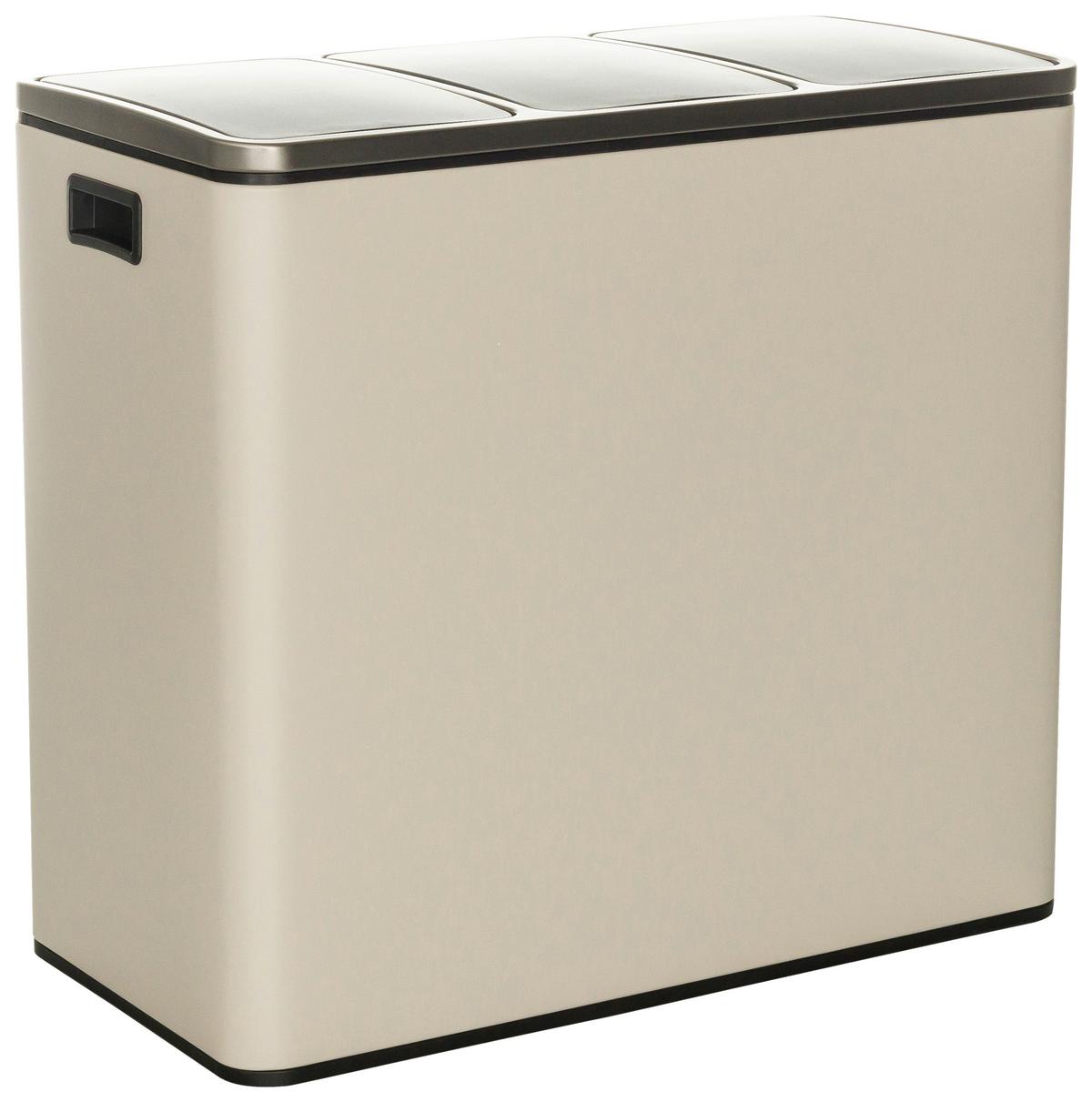 Abfallsammler Clean Ix - Beige/Schwarz, Basics, Kunststoff/Metall (61/56/31,5cm) - MID.YOU