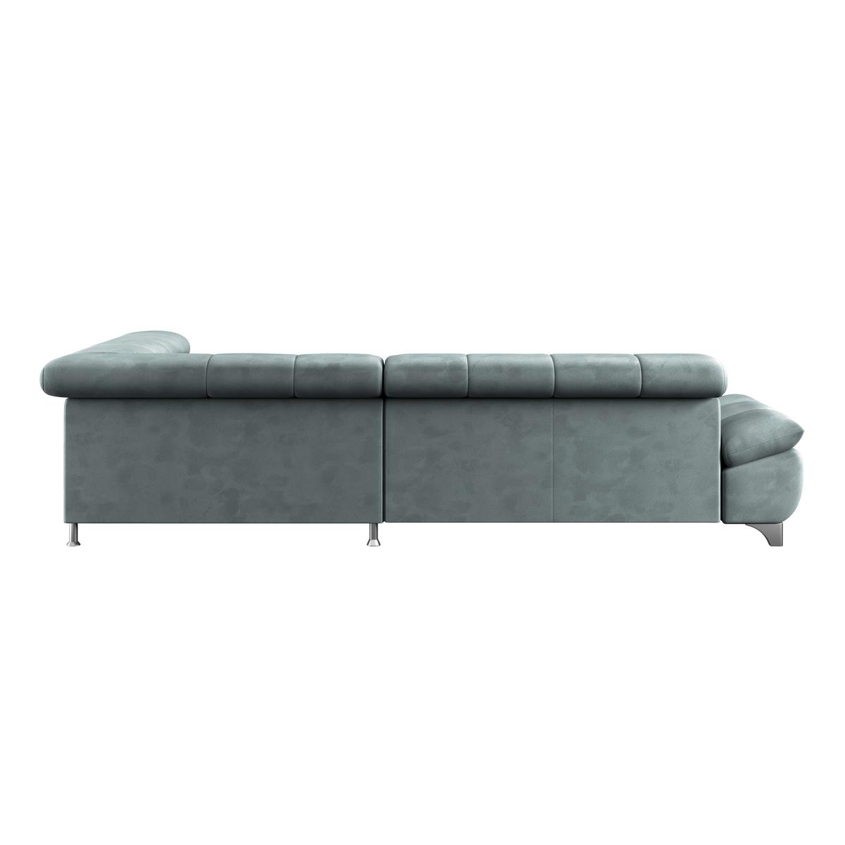 Ecksofa Gemini Graublau, B: 312cm - Chromfarben/Mintgrün, KONVENTIONELL, Textil (312/234cm)