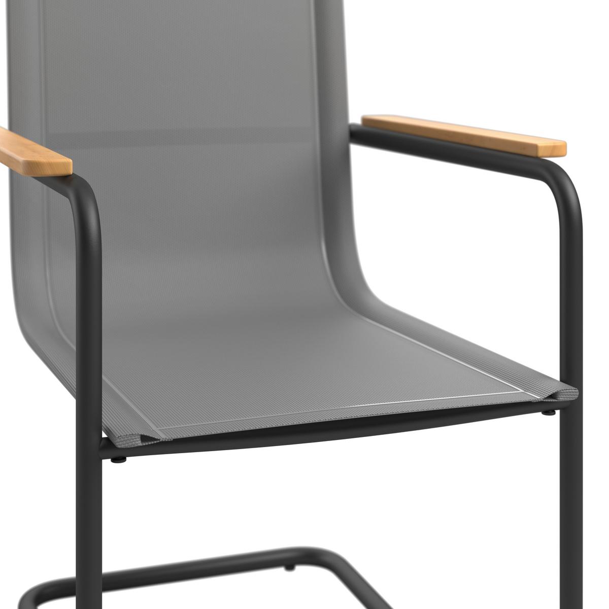 Gartensessel Vanessa - Grau, MODERN, Holz/Textil (44/46/51cm) - Beldano