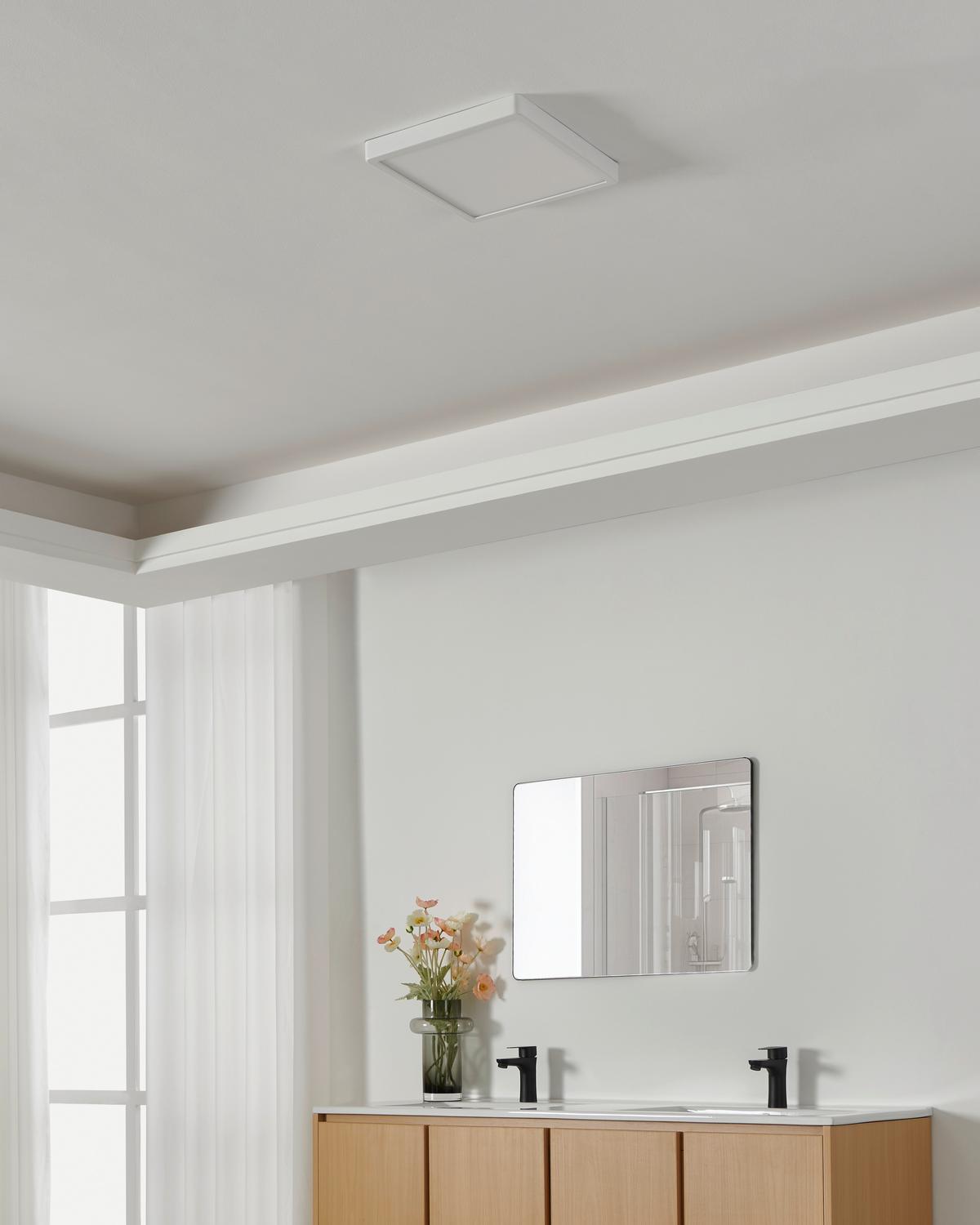 Bad-deckenleuchte Fueva Ip44 Weiß - Weiß, KONVENTIONELL, Kunststoff/Metall (28.5/28.5/3cm) - Eglo