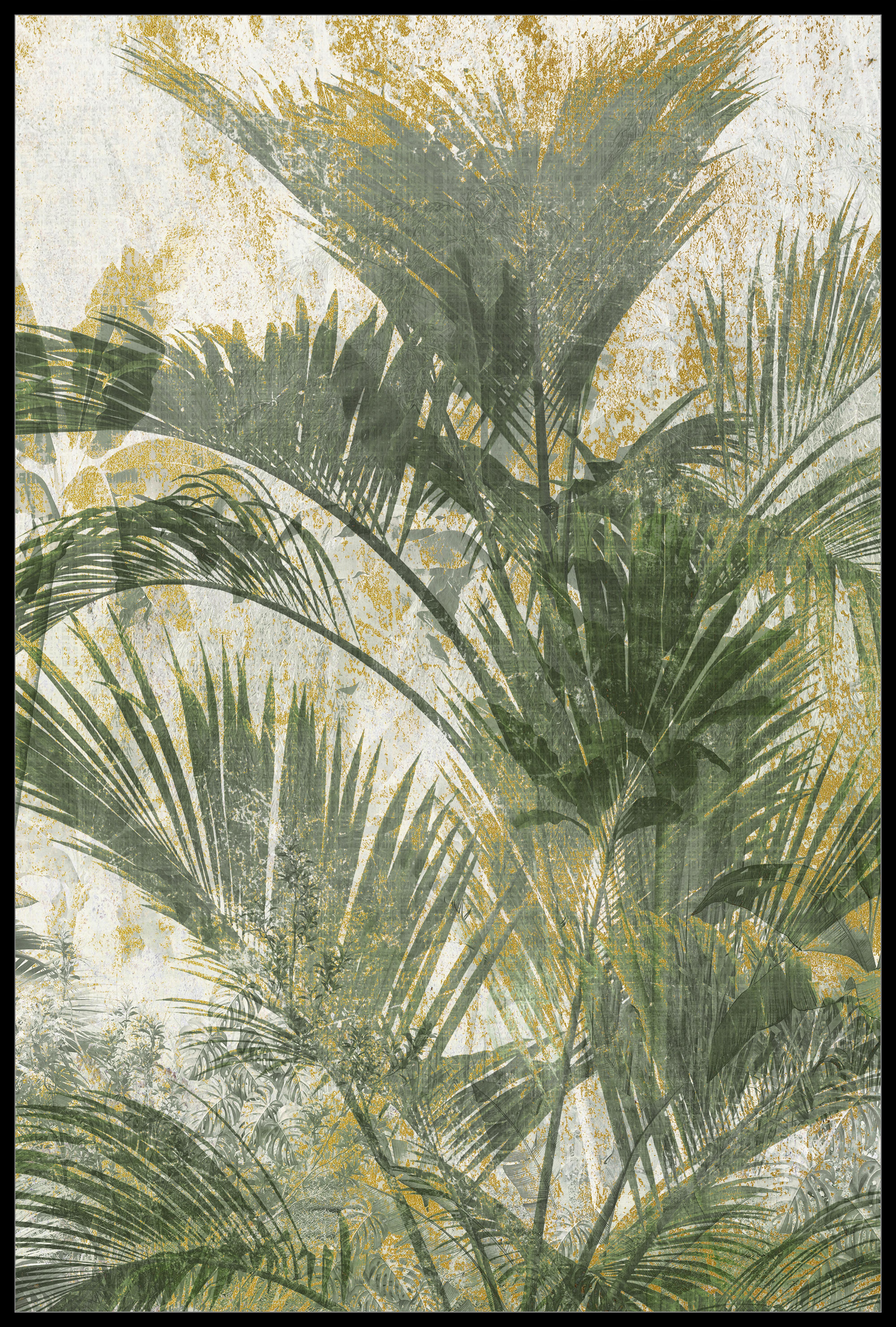 Obraz na plátne Dense 60/90cm - černá/zelená, Moderní, kompozitní dřevo/textil (60/90cm) - Premium Living