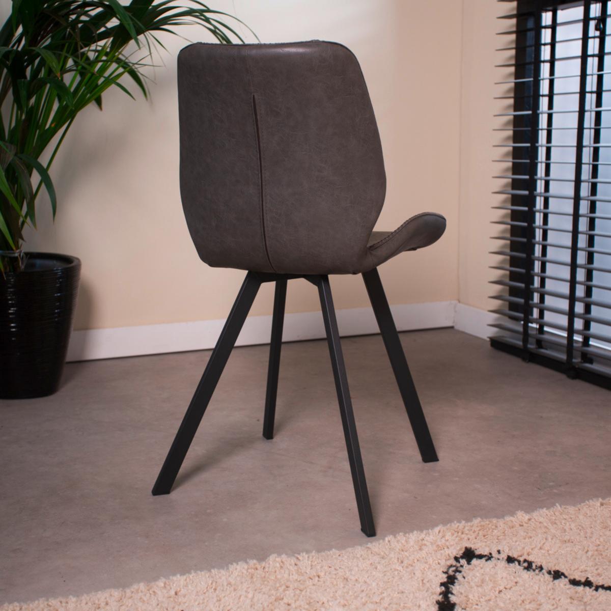 Stuhl-set Barona Anthrazit B: 44 Cm - Anthrazit/Schwarz, MODERN, Textil/Metall (44/80/55cm) - MID.YOU