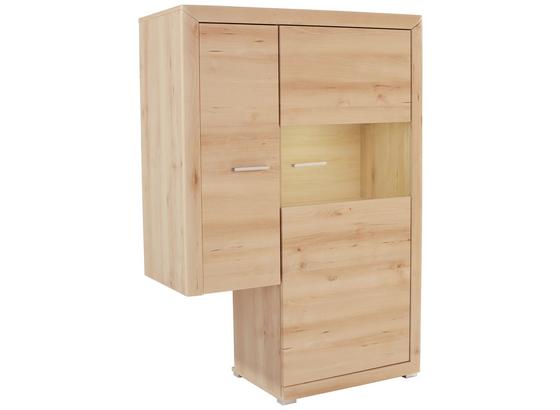 Vitrin Tizio - bükk színű, modern, faanyagok (103,8/151/41cm) Vitrin Tizio - bükk színű, modern, faanyagok (103,8/151/41cm)