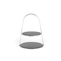 Etagere Rund Stein/metall H: 40 Cm 2-Stöckig - Silberfarben, Basics, Stein/Metall (24/29/40cm) - Echtwerk