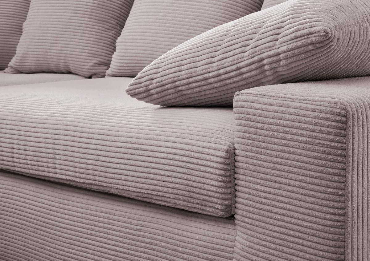 Ecksofa Avellino Rosa S: 278/200 Cm - Schwarz/Rosa, MODERN, Textil (278/200cm) - Livetastic