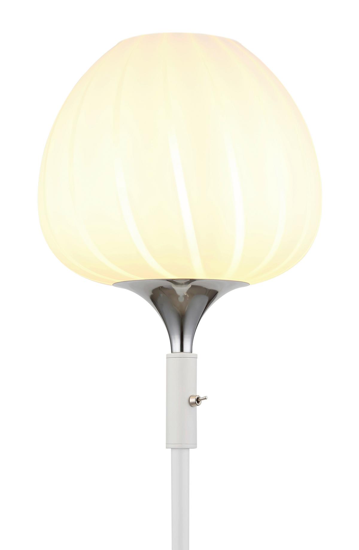 Stehleuchte 15548s2w - Chromfarben/Weiß, KONVENTIONELL, Glas/Metall (29/165cm) - Globo