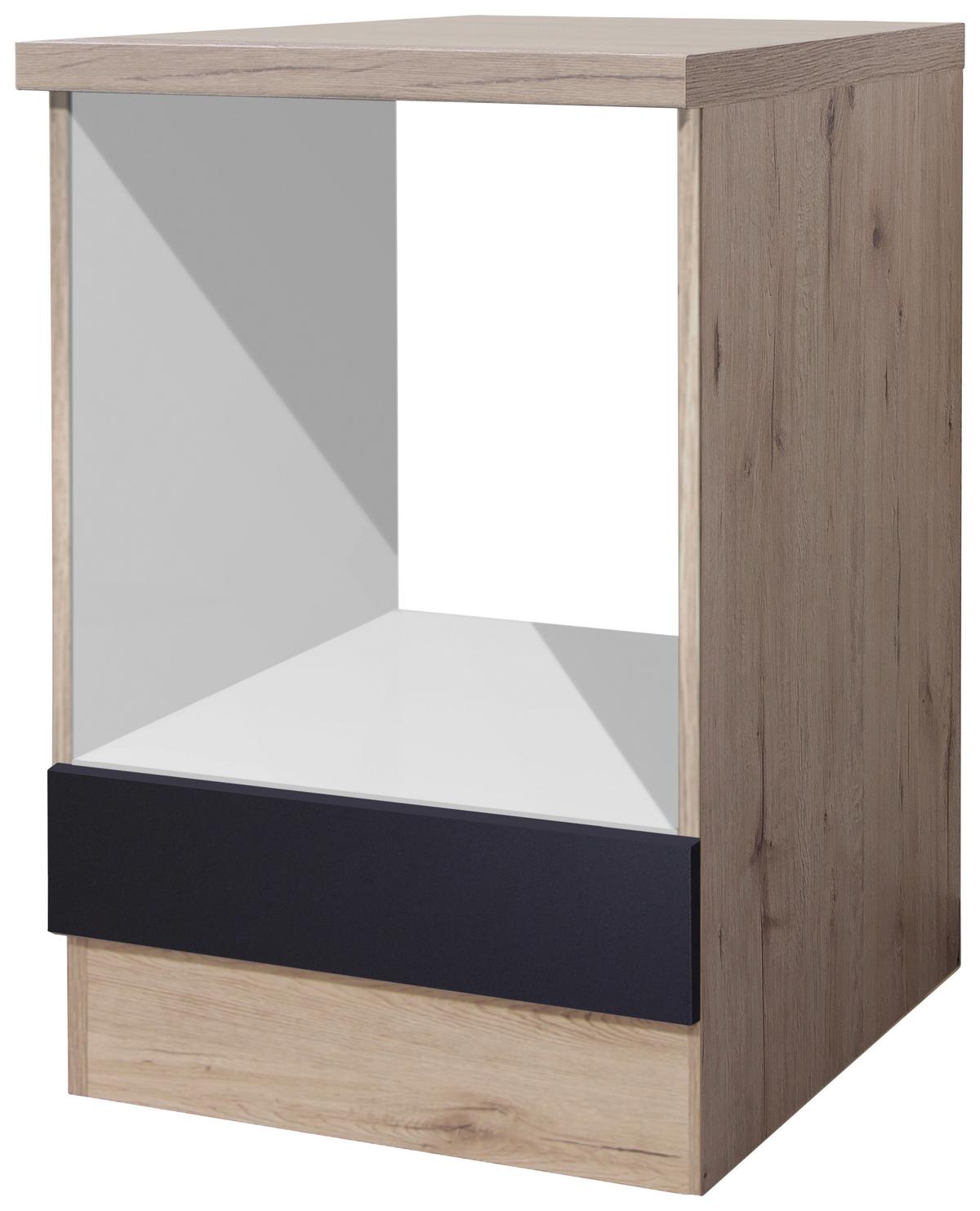 SKŘÍŇKA NA SPORÁK MILANO - barvy dubu/antracitová, Moderní, kompozitní dřevo (60/86/60cm)