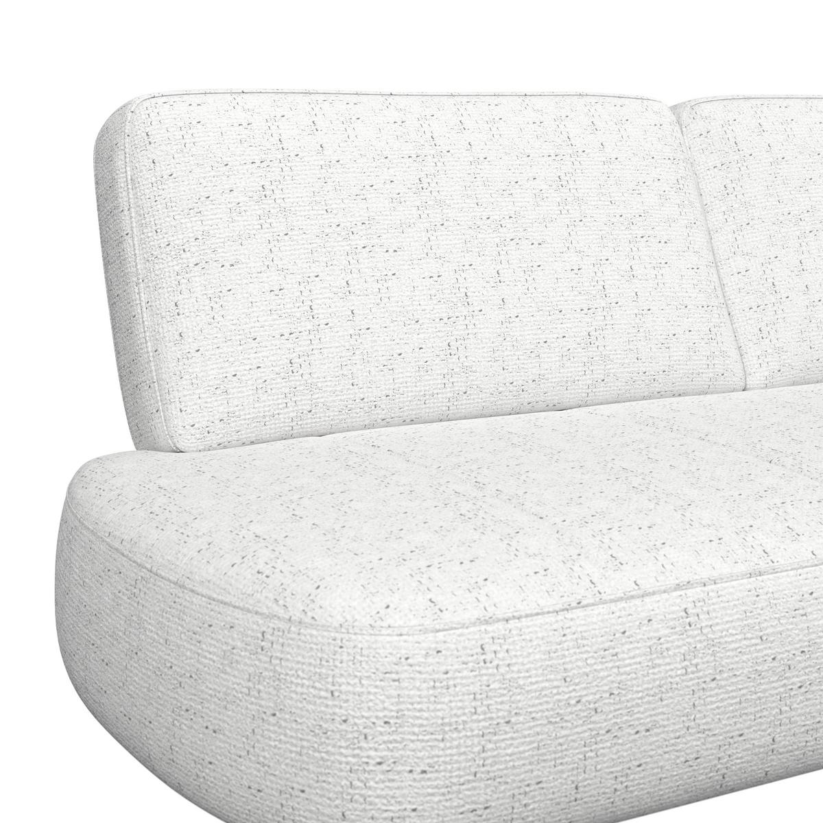 Sitzbank weiß/Metallbeine Ulmo B: 162 cm - Schwarz/Weiß, MODERN, Textil/Metall (162/83/71cm)