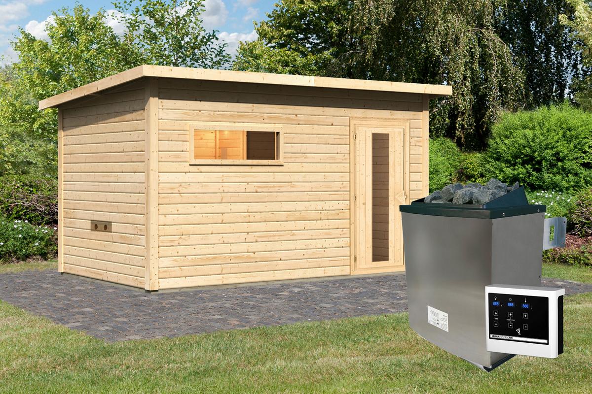 Saunahaus Bente 6 396/217/231 cm - Fichtefarben, Basics, Holz (396/217/231cm)
