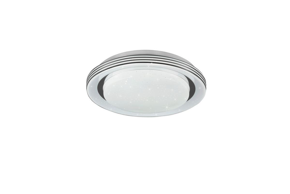 Led-deckenleuchte Atria Ø 27 Cm Mit Sternenhimmel - Weiß, Design, Kunststoff (27/7cm)