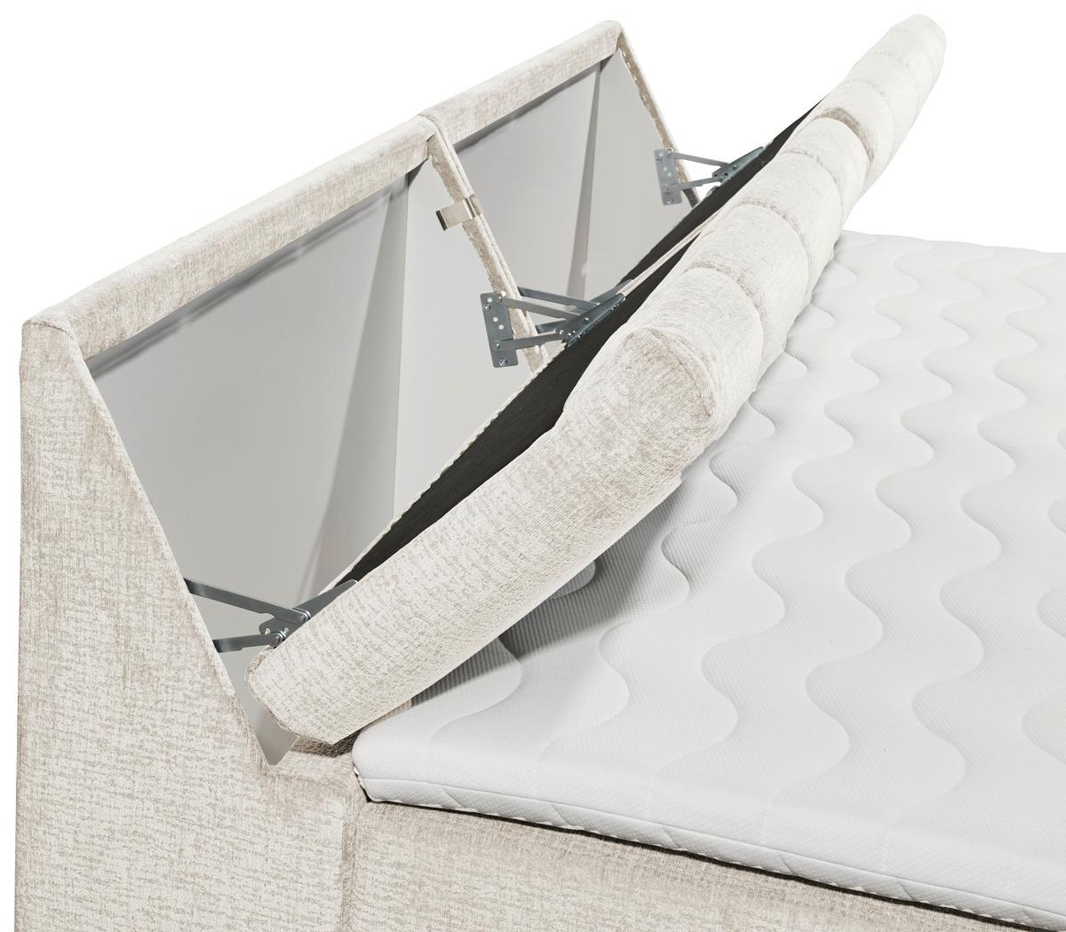 Boxspringbett Elkford 6 Mit Topper & Bettkasten 240x200 - Creme, MODERN, Holzwerkstoff/Textil (240/200cm) - MID.YOU