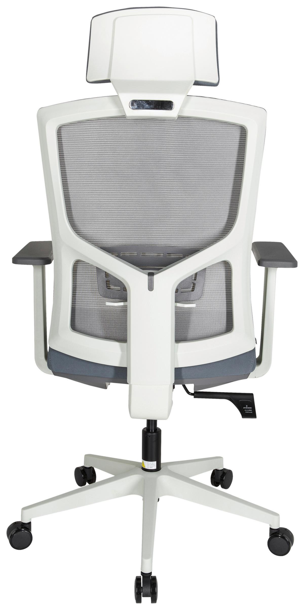 Drehstuhl Captivo Base W Armstützen Grau/Weiß Bis 120kg - Weiß/Grau, MODERN, Kunststoff/Textil (70/135/58cm) - MID.YOU
