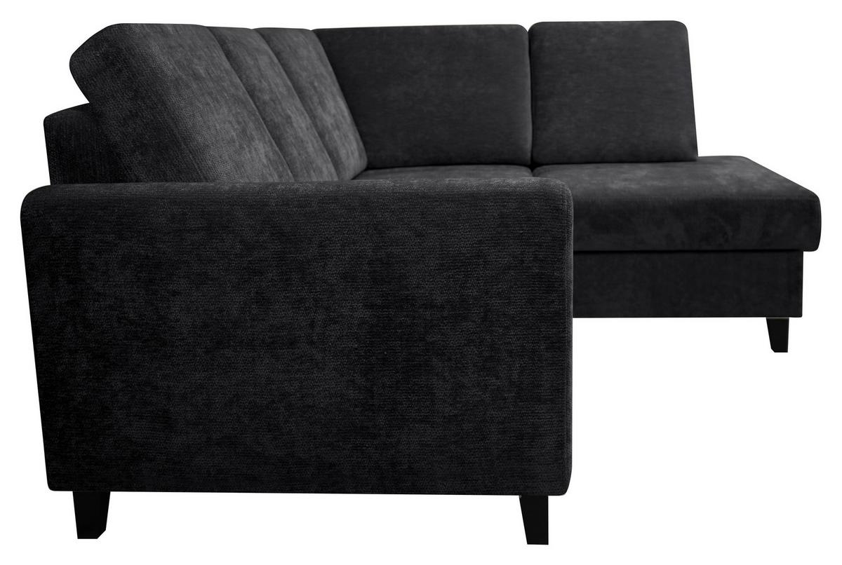 Rohová sedačka ALTON, pravá, čierna ženilka - čierna, Konventionell, drevo/textil (211/166cm)
