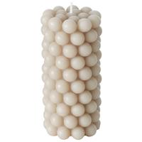 VÁLCOVÁ SVÍČKA PEARLS II - šedá, Moderní, parafín/přírodní materiály (7/14cm) - Modern Living
