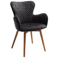 Armlehnstuhl Sarander Anthrazit/eiche Gepolstert - Eichefarben/Anthrazit, Natur, Holz/Textil (62/87/65cm) - MID.YOU