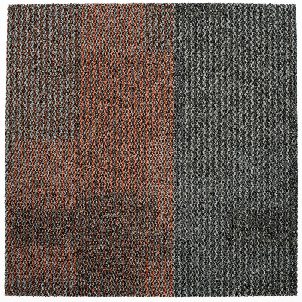 Teppichfliese Grau/Orange Essential 50x50cm Florhöhe 3mm