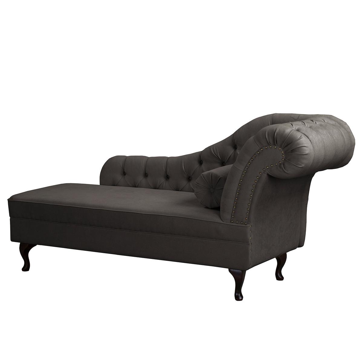 Récamiere Pako Graubraun B: 185cm - Graubraun/Braun, Design, Textil (185/93/75cm) - Livetastic