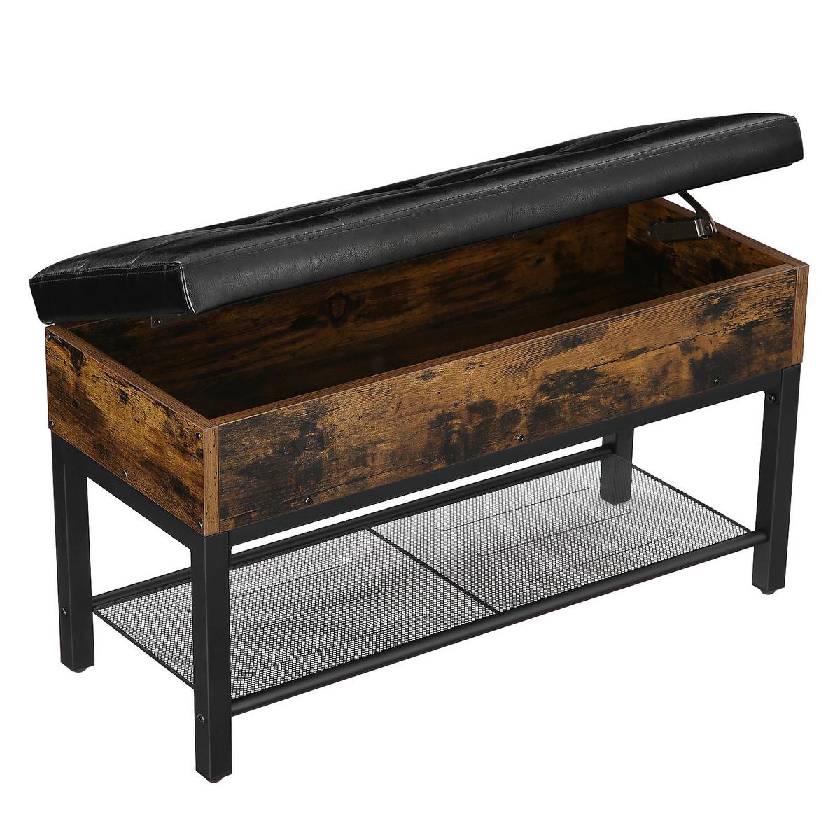 LAVICA DO PREDSIENE VINTAGE - hnedá/čierna, Trend, kov/koža (70/45/30cm) - Boxxx