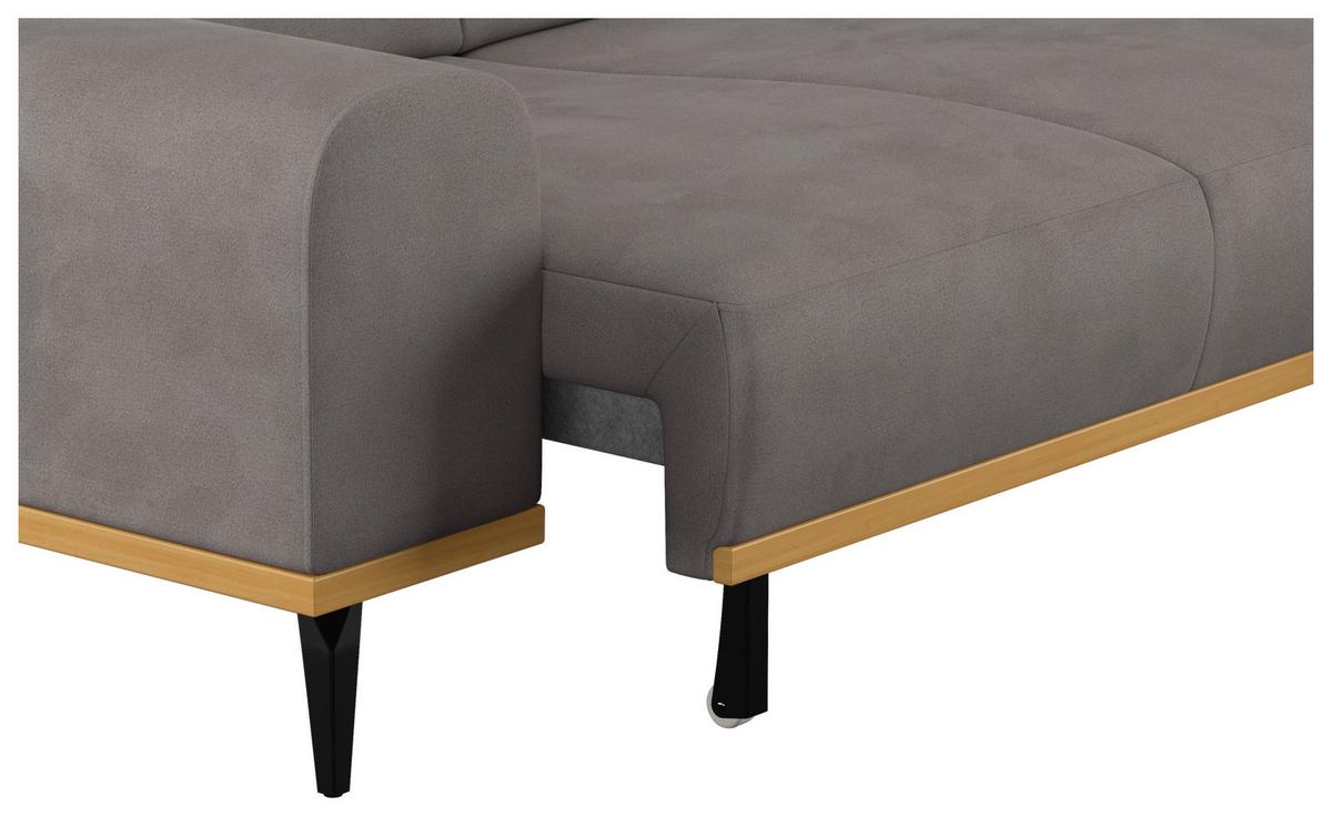 Ecksofa Grau Mit Sitzvorzug S: 244x157 Cm - Schwarz/Grau, KONVENTIONELL, Textil (244/157cm) - Cotta