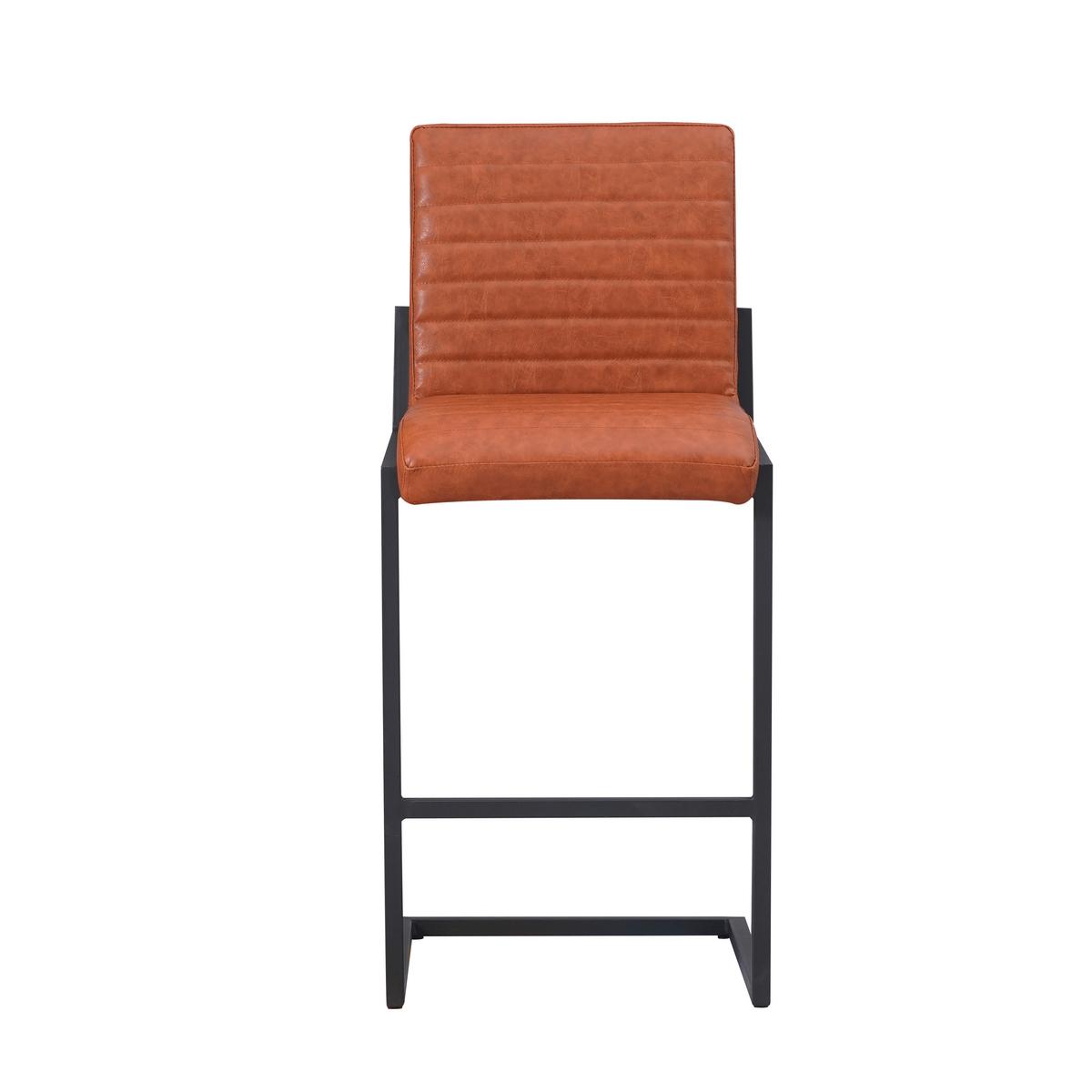 Barhocker-Set Donny Cognac B: 54 cm - Cognac/Schwarz, MODERN, Textil/Metall (54/100/58cm) - MID.YOU