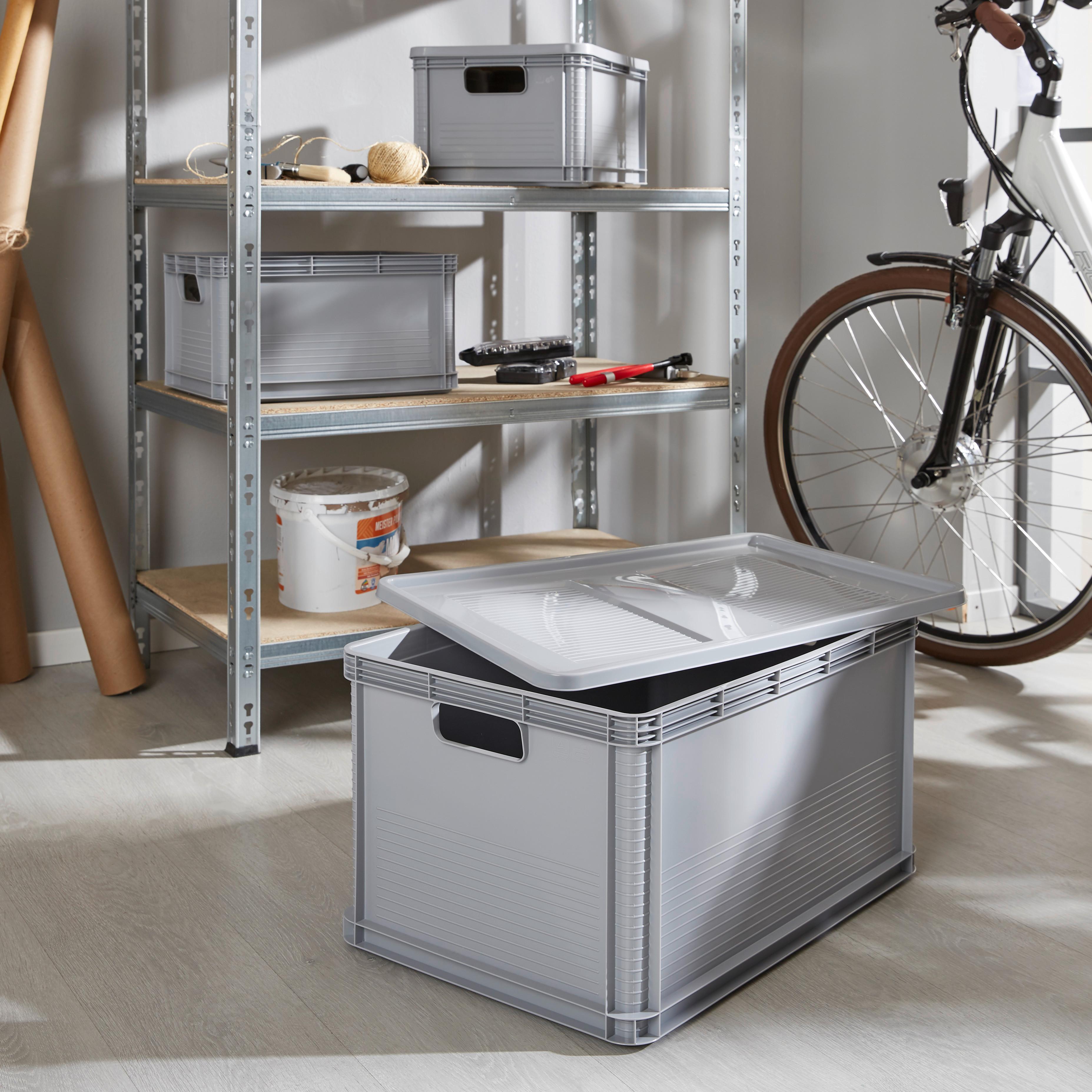 Euroboxen Robert Hellgrau 60x40x32 cm 64 L - Hellgrau, KONVENTIONELL, Kunststoff (60/40/32cm)