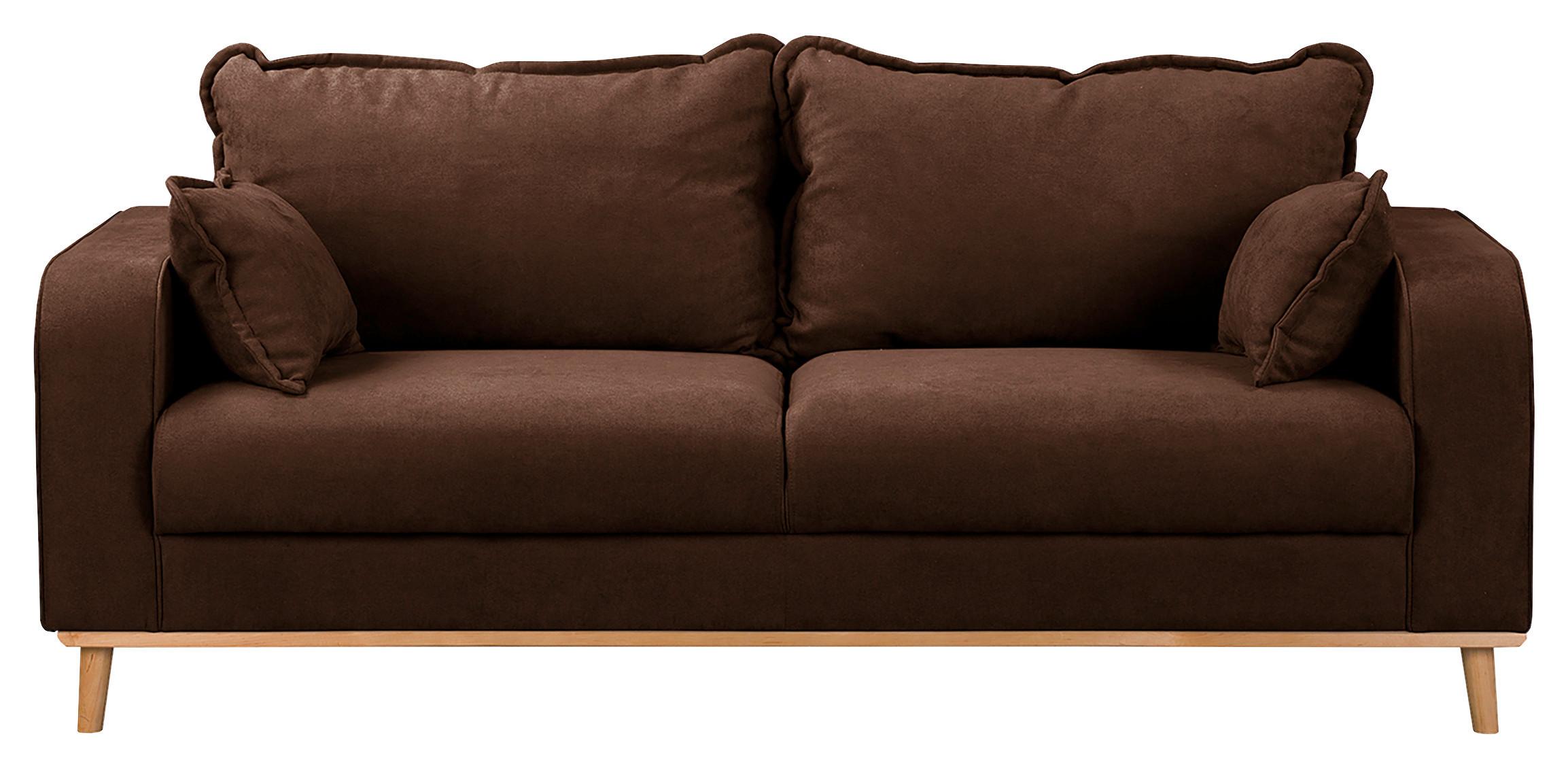 3-sitzer-sofa Beata Braun B: 193 Cm - Wengefarben/Braun, Design, Textil (193/86/87cm) - Livetastic