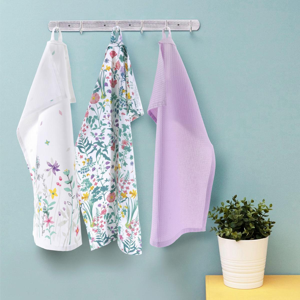 Geschirrtuch Viola 3er Pack - Violett, MODERN, Textil (40/60cm) - Luca Bessoni