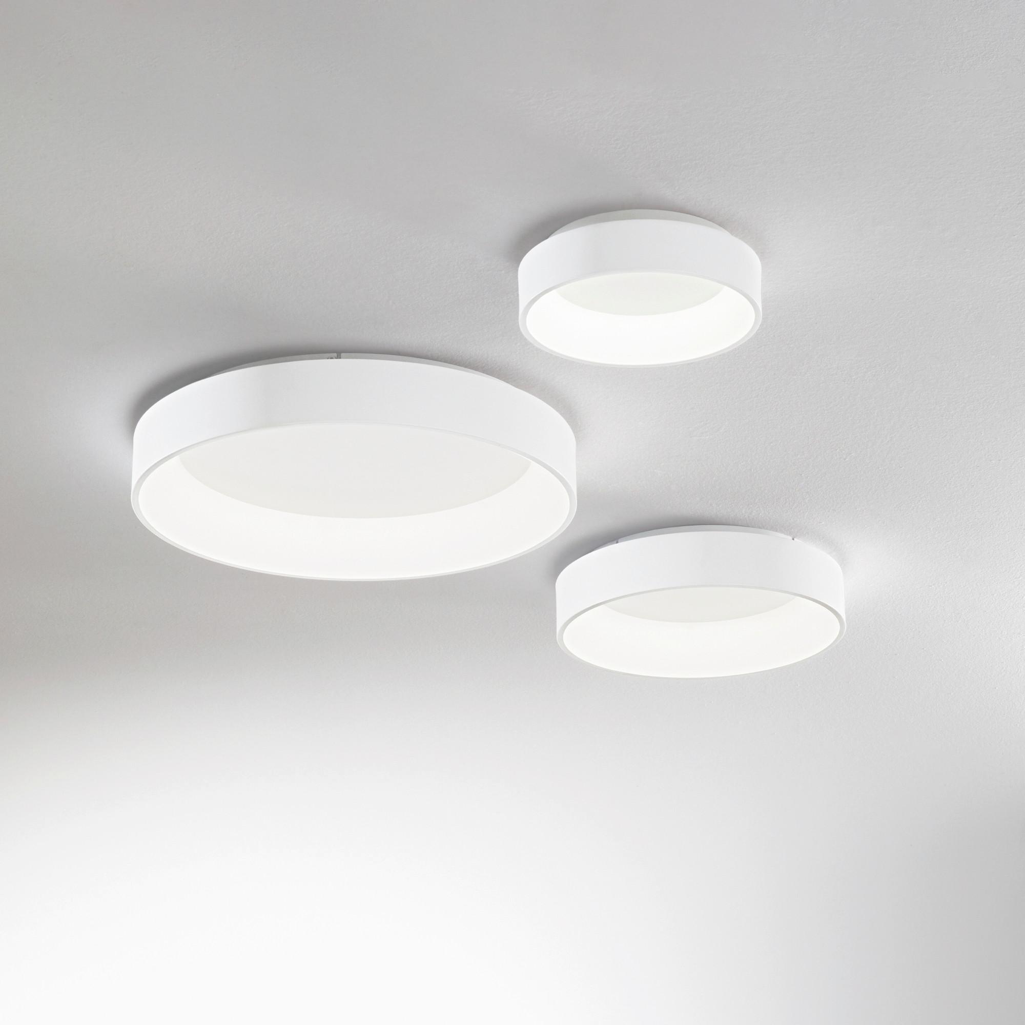LED-Deckenleuchte Bianco Weiß D: 45 cm - Weiß, Basics, Kunststoff/Metall (45/11cm) - Ideal Lux