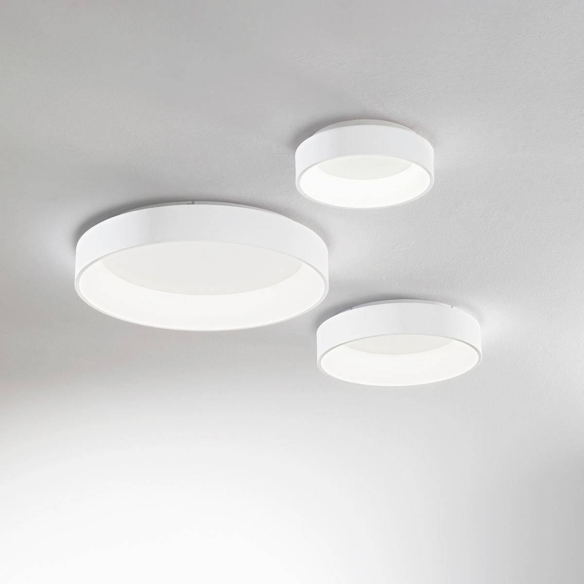 LED-Deckenleuchte Bianco Weiß D: 45 cm - Weiß, Basics, Kunststoff/Metall (45/11cm) - Ideal Lux