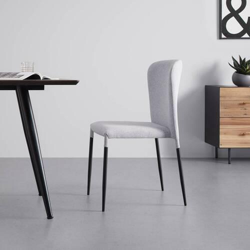Židle NIO světle šedá - černá/světle šedá, Moderní, kov/dřevo (43/86/53cm) - Bessagi Home