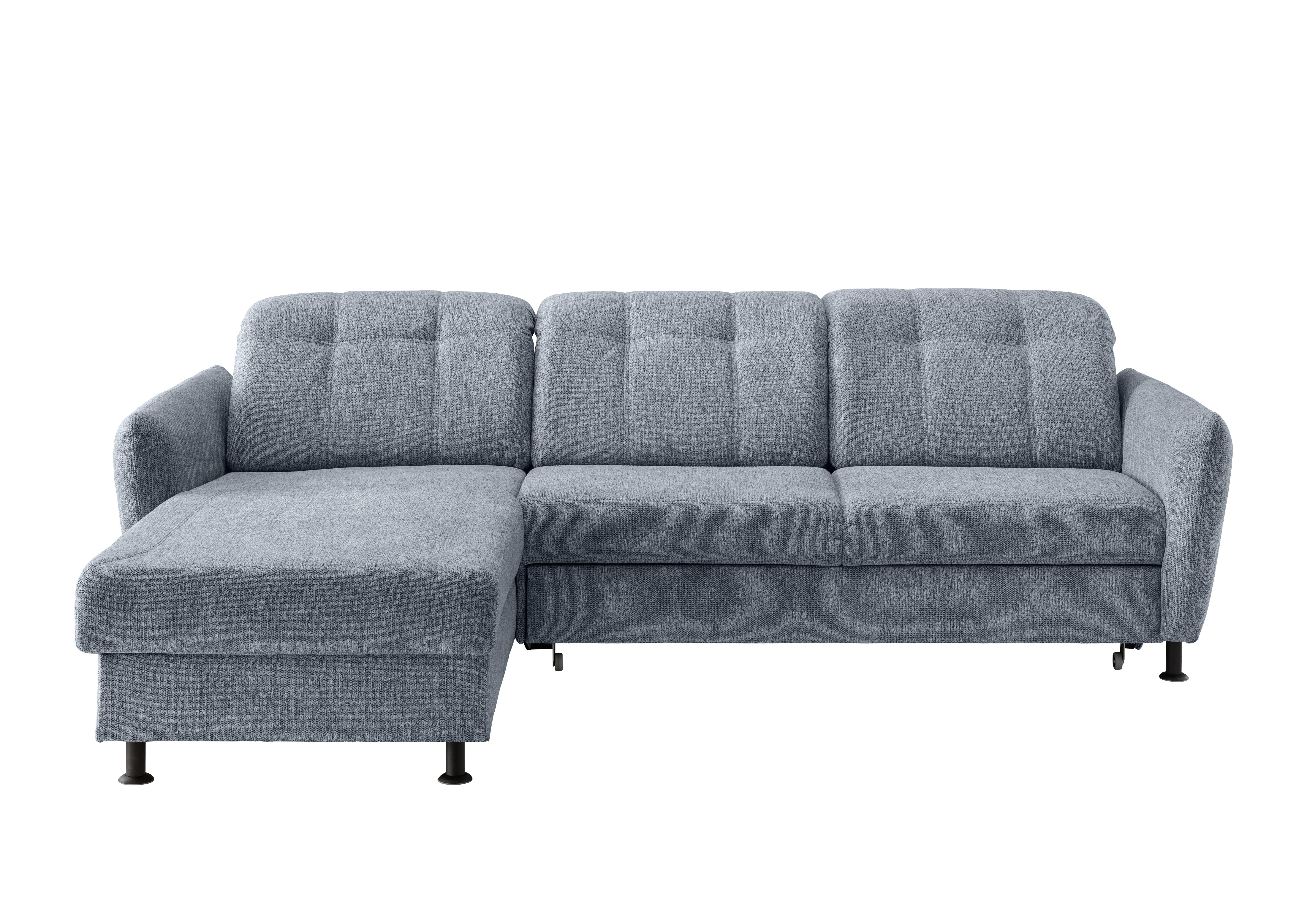 Ecksofa Minori Chenille Hellblau, S: 184x267 cm - Schwarz/Hellblau, MODERN, Textil (184/267cm) - Livetastic
