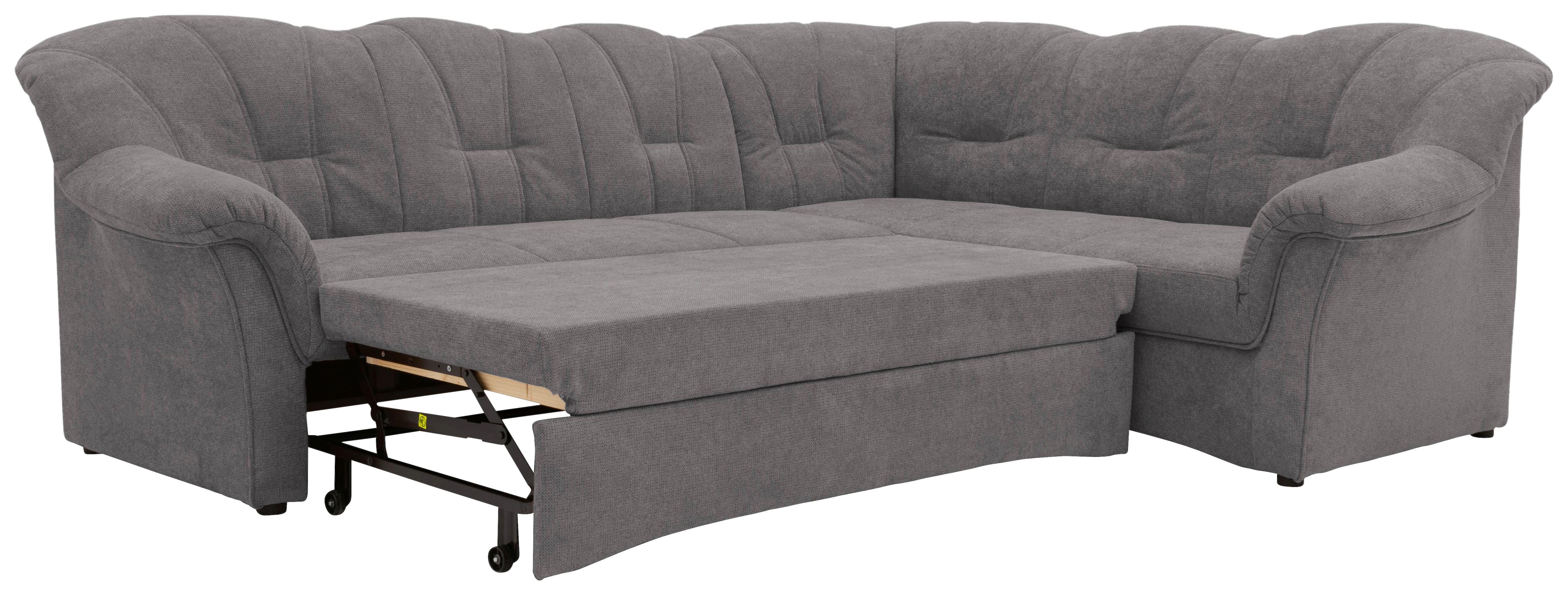 Ecksofa Mit Schlaffunktion Papenburg Dunkelgrau - Dunkelgrau/Schwarz, KONVENTIONELL, Textil (243/192cm) - MID.YOU