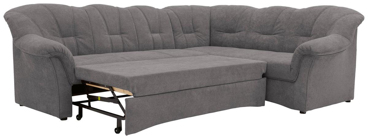 Ecksofa Mit Schlaffunktion Papenburg Dunkelgrau - Dunkelgrau/Schwarz, KONVENTIONELL, Textil (243/192cm) - MID.YOU