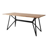 Esstisch Kite Akazie Massiv, B: 175 cm - Schwarz/Akaziefarben, ROMANTIK / LANDHAUS, Holz/Metall (175/77/90cm)