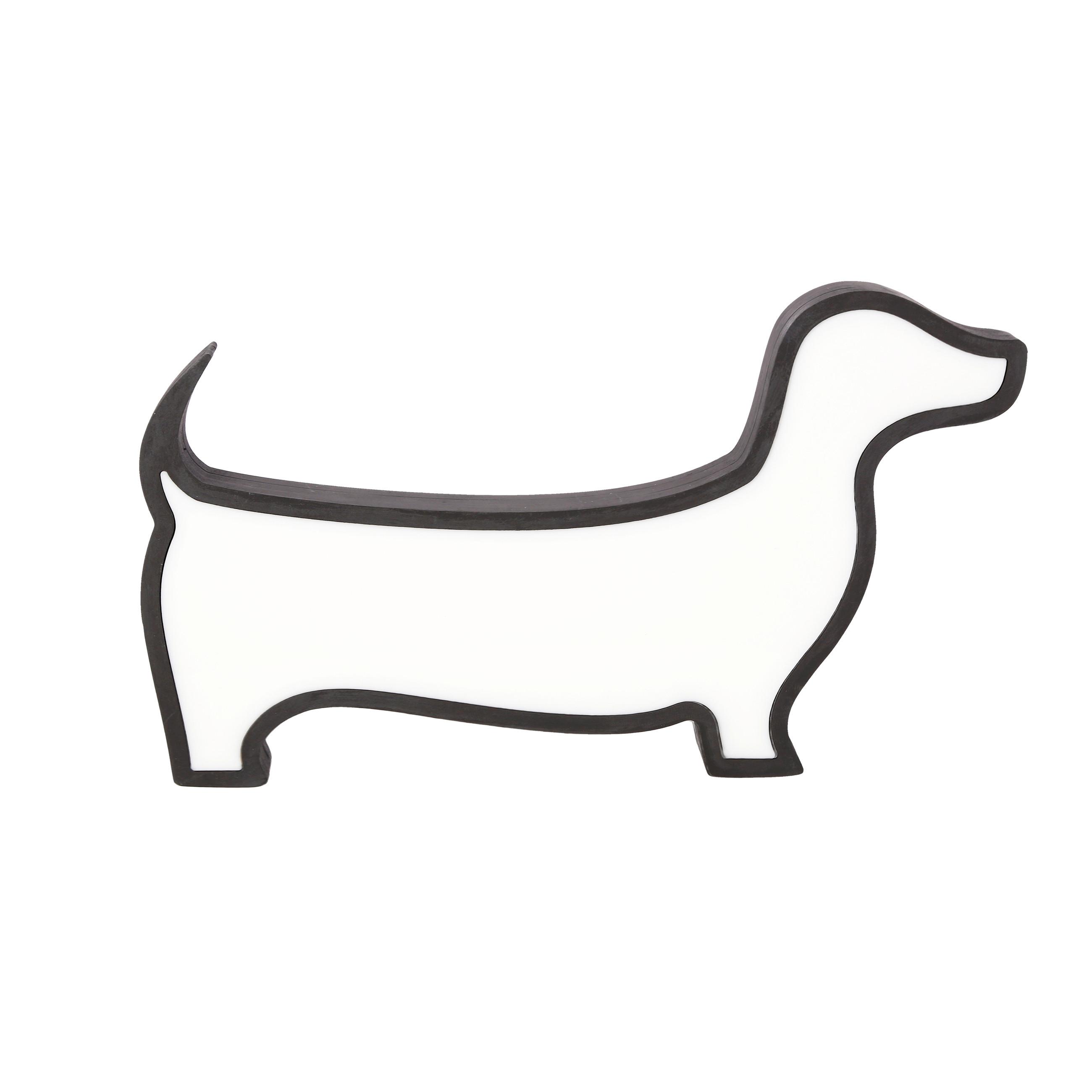 KINDERTISCHLEUCHTE 41-10643 DOG - Schwarz, Basics, Holzwerkstoff/Kunststoff (32/3.5/18cm)